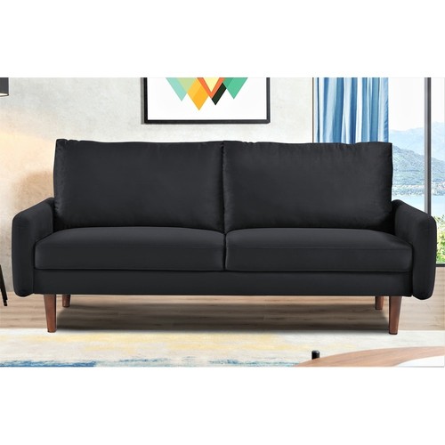 Black velvet modern - modern, sofa