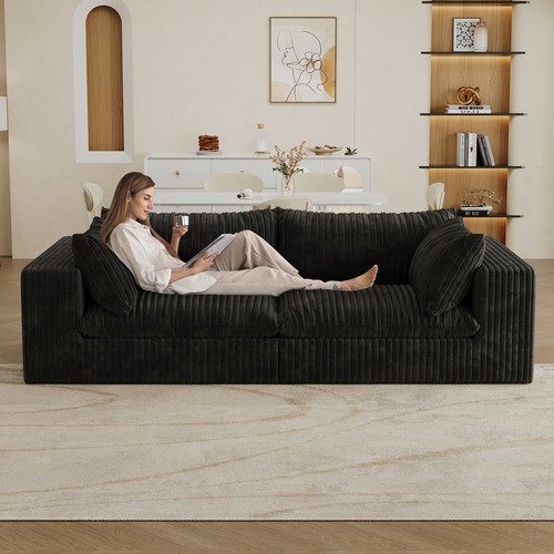 Seater sofa black - 79.2", l
