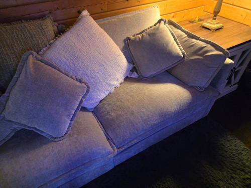 Gray fabric seat sofa - gray, 3-seat