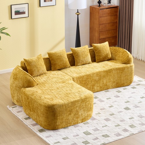 Yellow chenille shaped - chenille, l-shaped