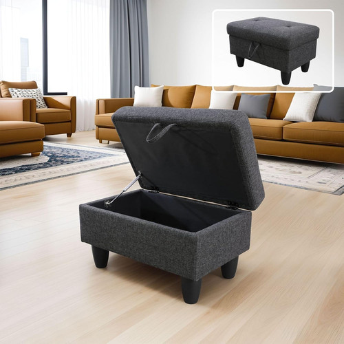 Black grey linen living room - grey,