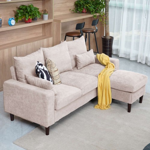 Upholstered sofa couch - upholstered, linen