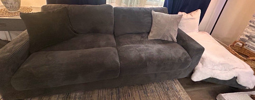 Gray fabric seat sofa - fabric,