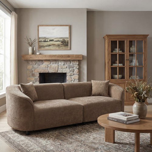 Brown curved contemporary - curved,