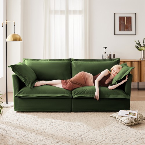 Modern slipcovered seat sofa - slipcovered, 2-seat