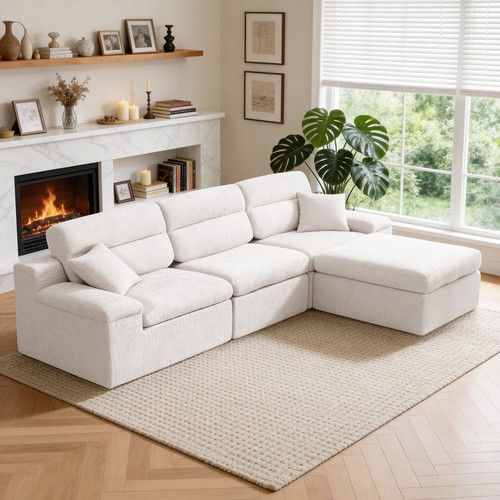 Shaped corner chaise sofa - chaise,
