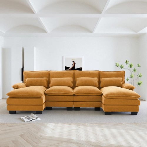 Shape sectional sofa seat - 4,
