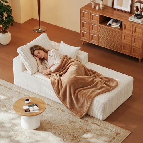 Flannel rectangular sofa - 39",