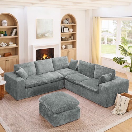 107 modern boucle - modern, l-shaped