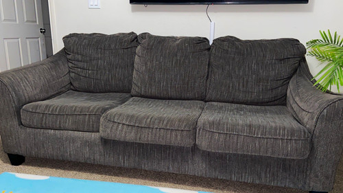 Seat gray fabric sofa - 3-seat,