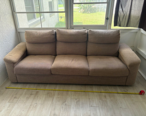 Beige fabric seat sofa track - beige, 3-seat