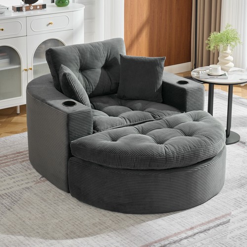 Oversized round chaise - round, lounge