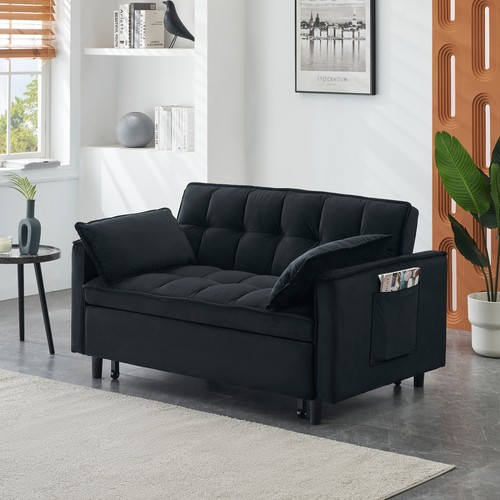 Modern velvet sofa - bed,, 55"