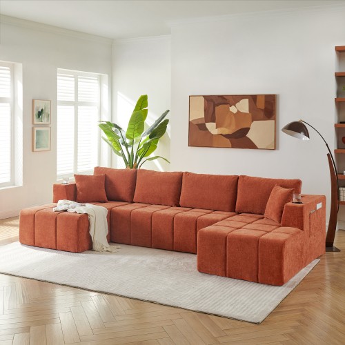 132 shaped boneless - 132", sofa