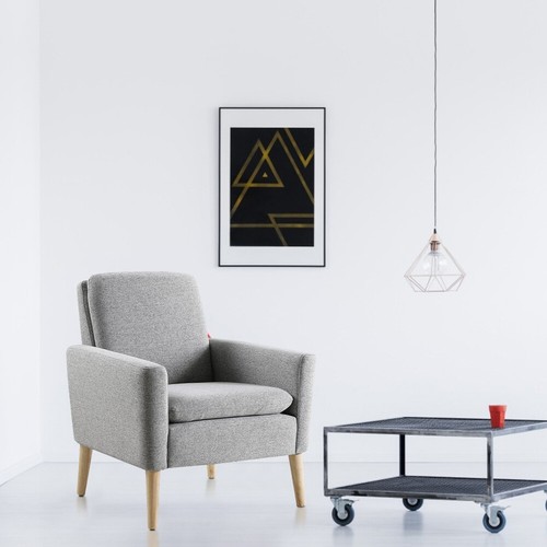 Fabric armchair for living - fabric,