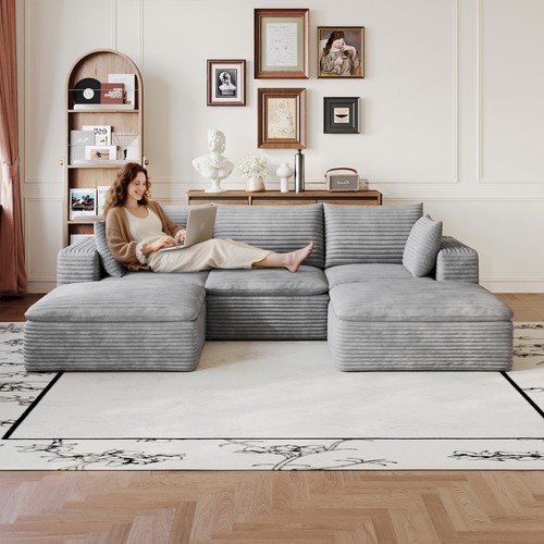 102 cloud corduroy sofa - 102", deep
