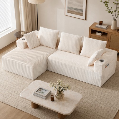 Corduroy modular couch - modular,