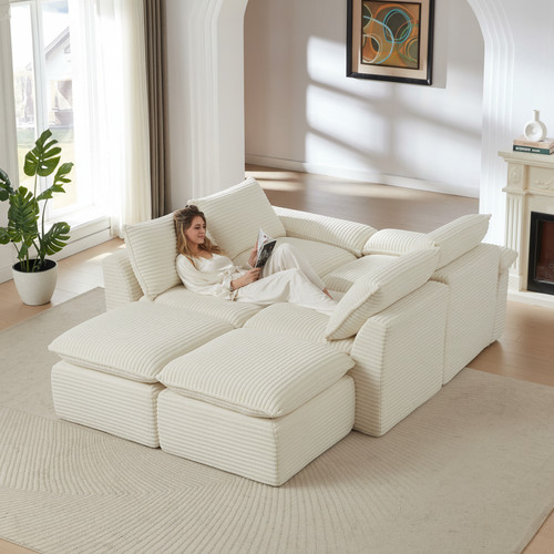 Modern corduroy cloud sofa,can
