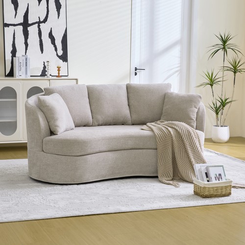 Wide curved sofa modern - 73.82",