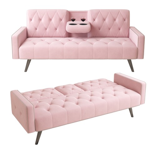 Modern velvet futon - futon, sofa