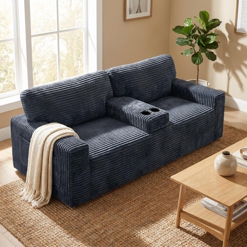 Corduroy boneless sofa - 91.7",