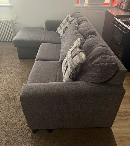Gray fabric sectional sofa - gray,